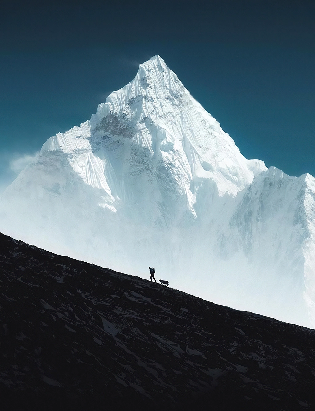 Solo Hiker Mountain Summit